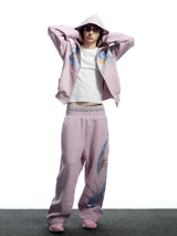 Vintage Pink Embellished Dual Waistband Sweatpants