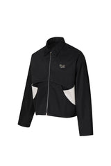 Men's Loose Short Patchwork Zip Jacket