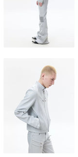 Zipped Fitted Short Biker Jacket