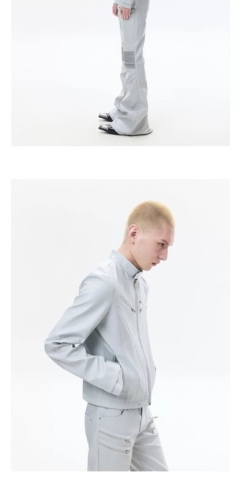 Zipped Fitted Short Biker Jacket