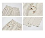 Drawstring Straight Leg Linen Lyocell Pants