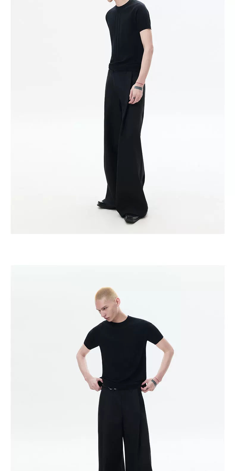 Short Sleeve Slim Ribbed Knit Tee