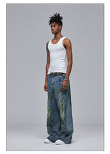 American Wide-Leg Washed Dirtyfit Jeans
