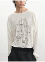 Piano Print Long Sleeve Top