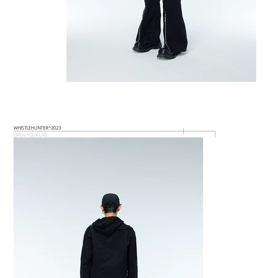 Unisex Two-Tone Irregular Short Multi-Zip Jackets