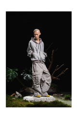 Batwing Sleeve Paneled Zip Knit Sweatshirt