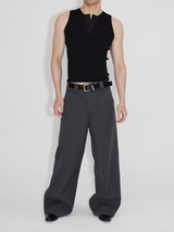 Wrinkle-Resistant V-Neck Cardigan Vest