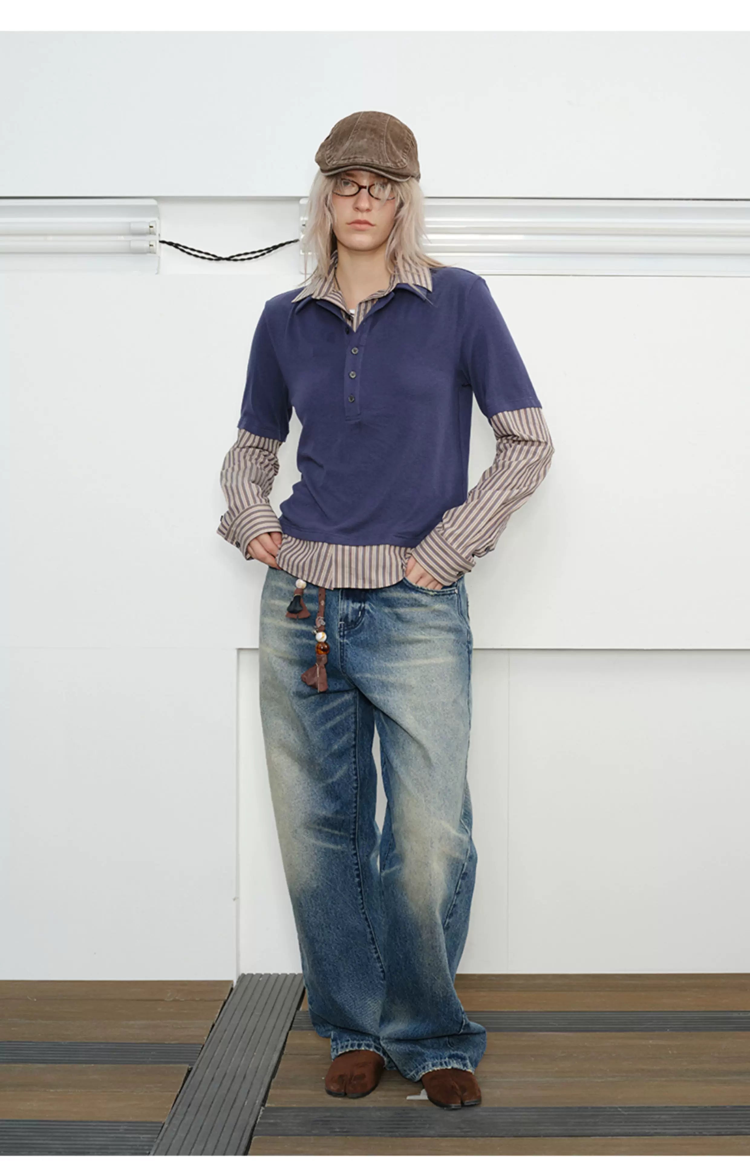 Men's Vintage Washed Loose Jeans