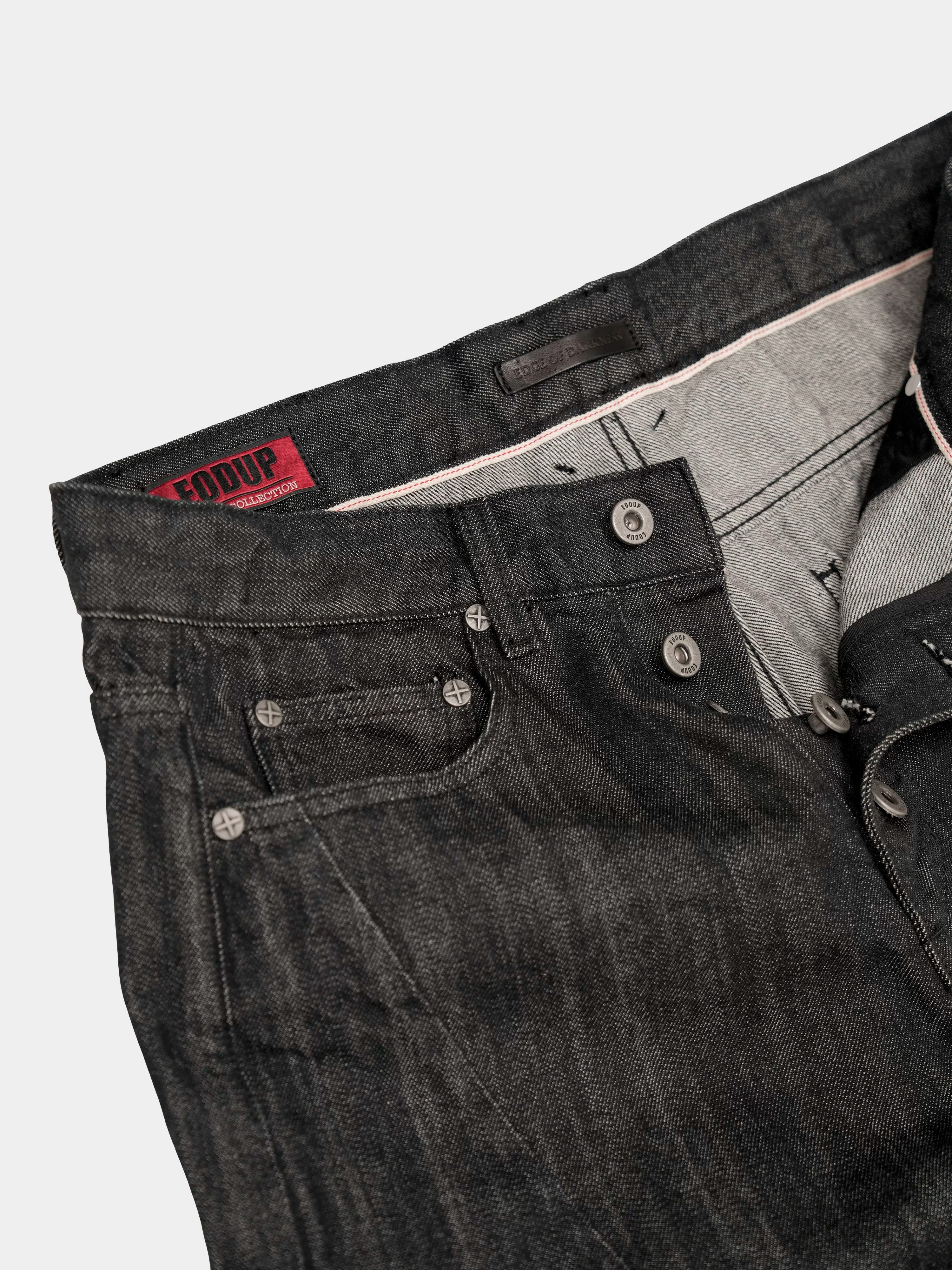 Flared Asymmetrical Raw Selvedge Jeans