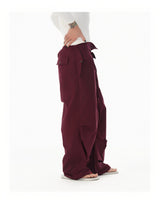 Cotton Low Waist Cargo Parachute Pants