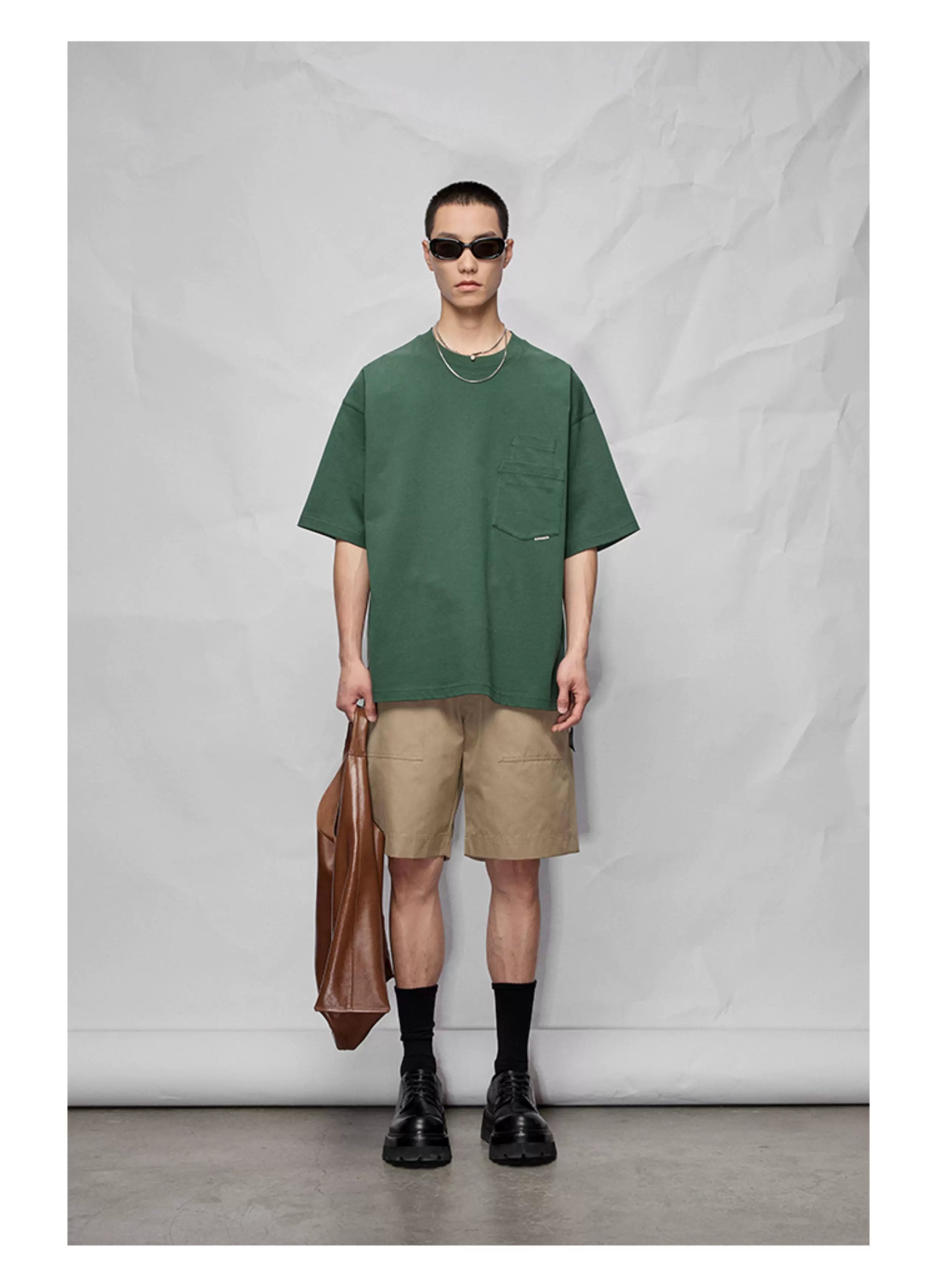 Double Pocket Split Hem Loose Tee