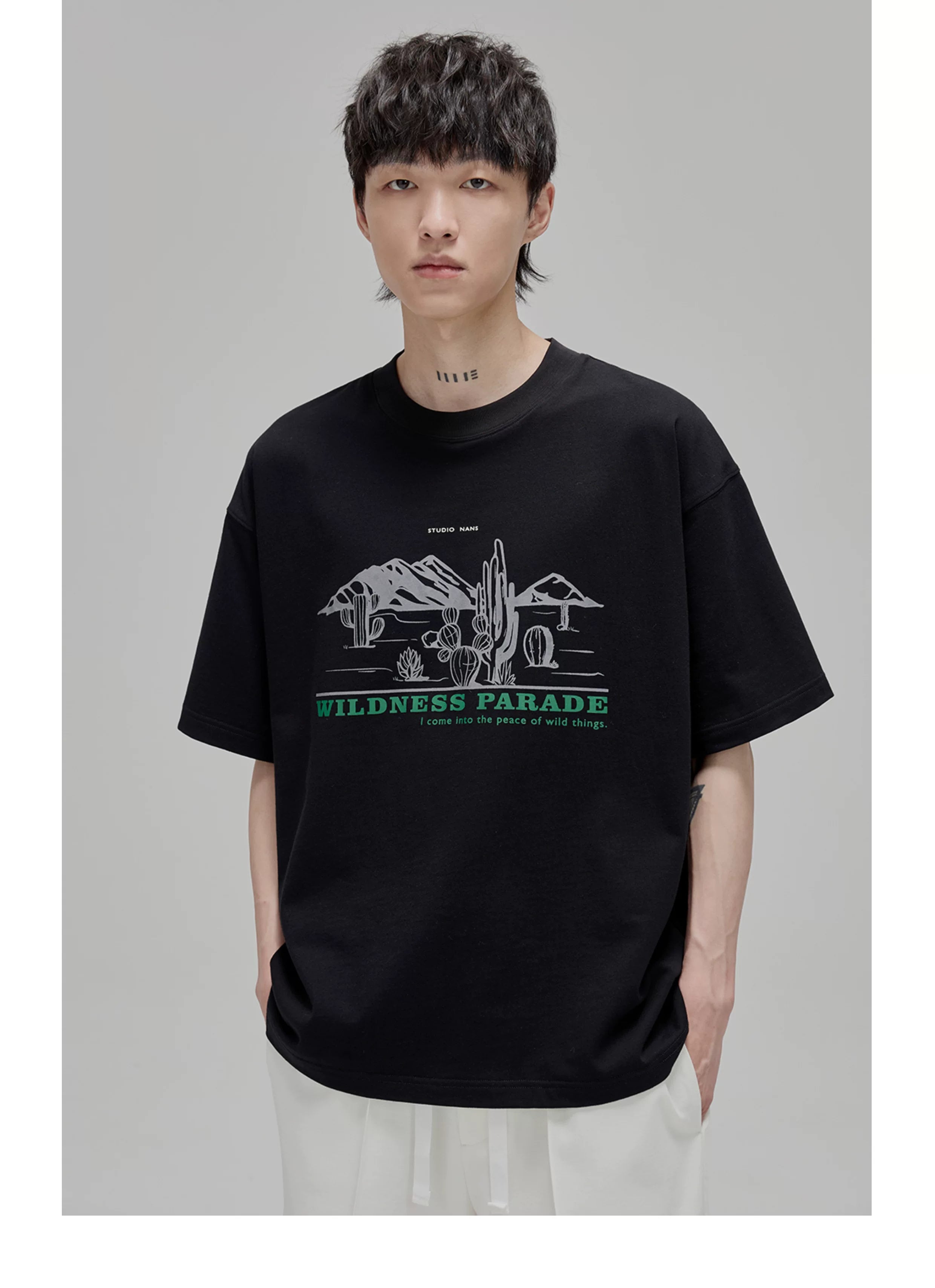 Illustrated Print Crew Neck Tee