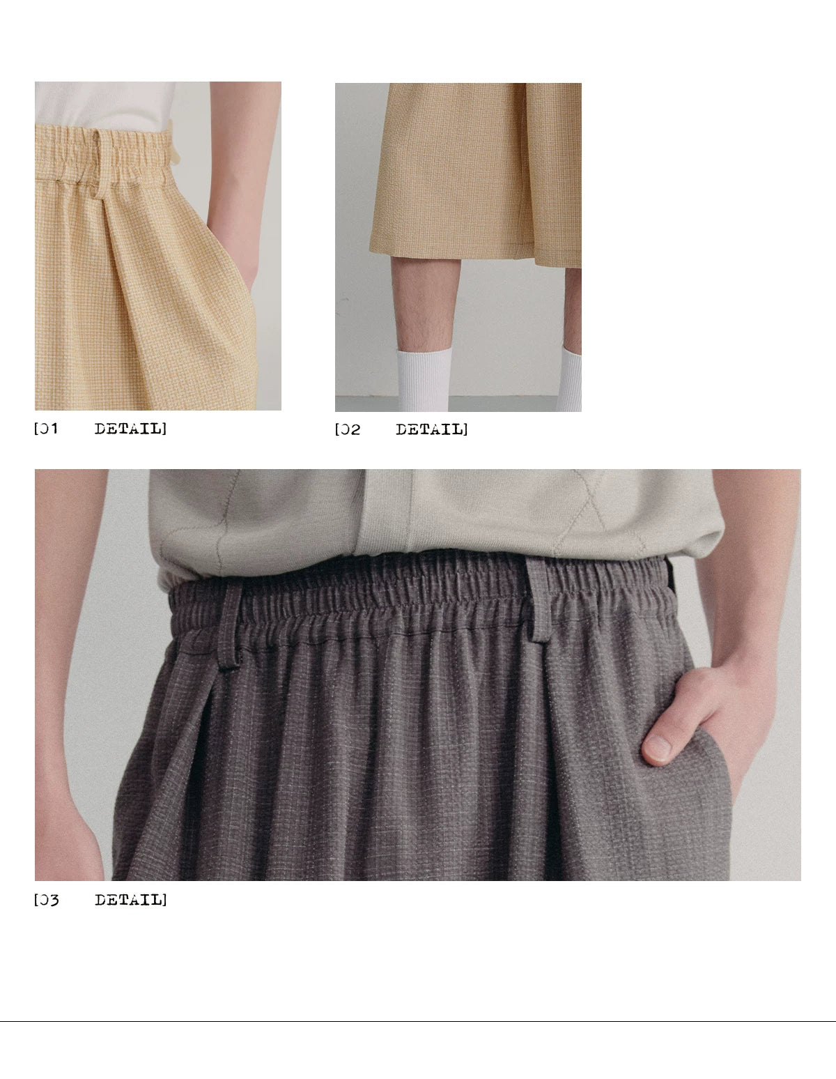 Bubble Pleated Plaid Capri Pants