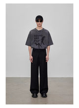 Adjustable Waist Wool Blend Dress Pants