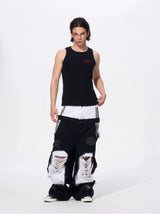 Men's Ripped Double Waist Jeans