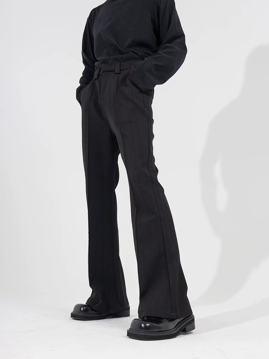 Men's Slim Striped Flared Casual Pants