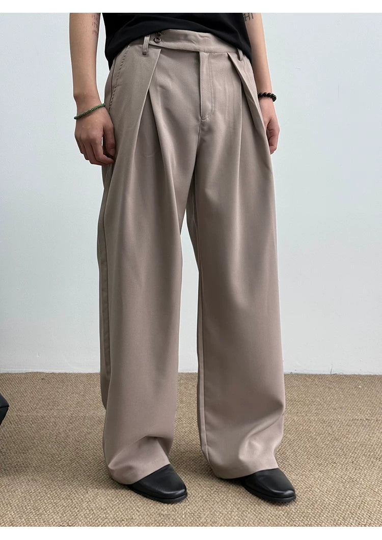 Pleated A-line Tailored Casual Pants
