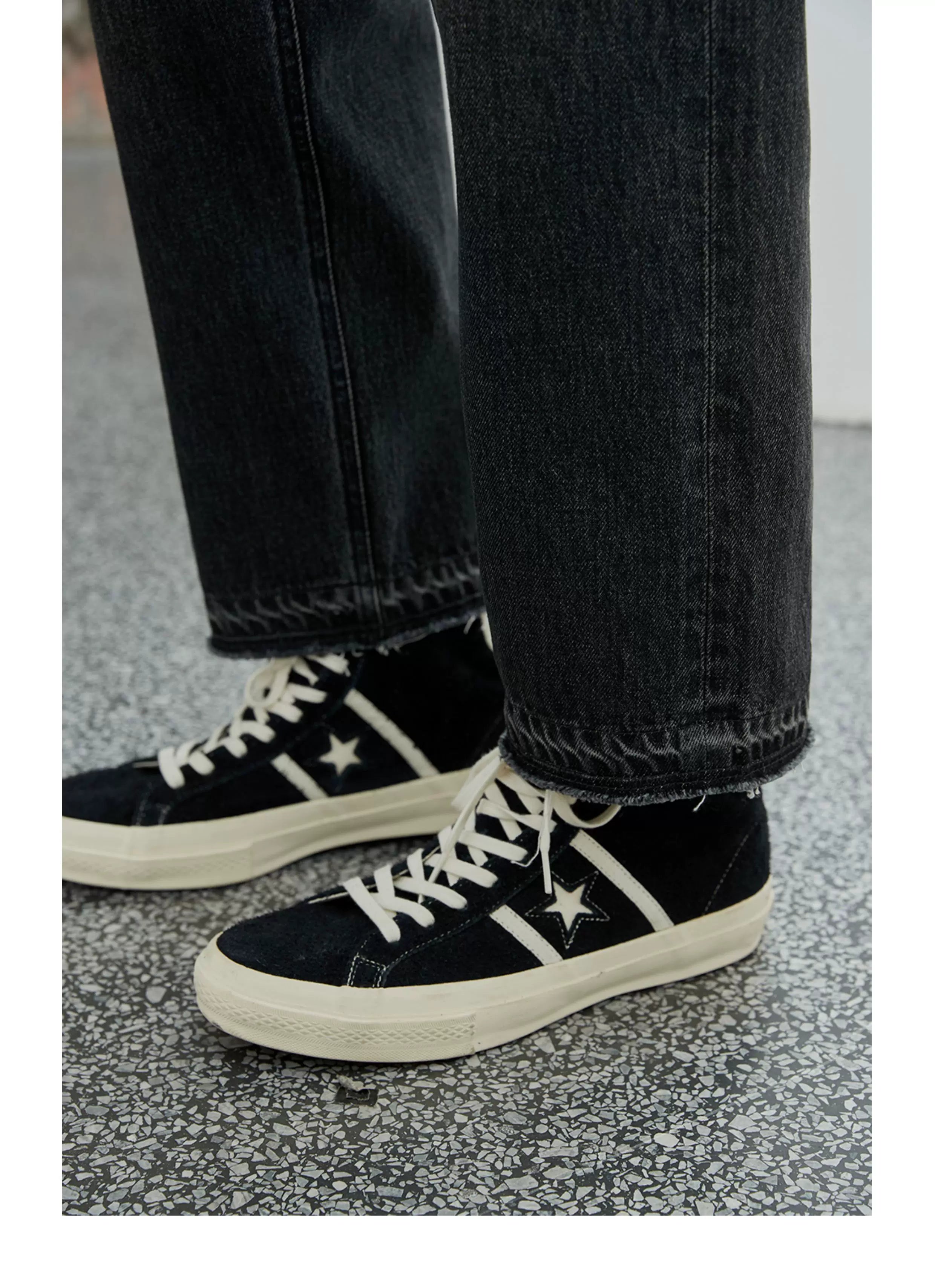 Vintage Washed Distressed Straight Cropped Jeans