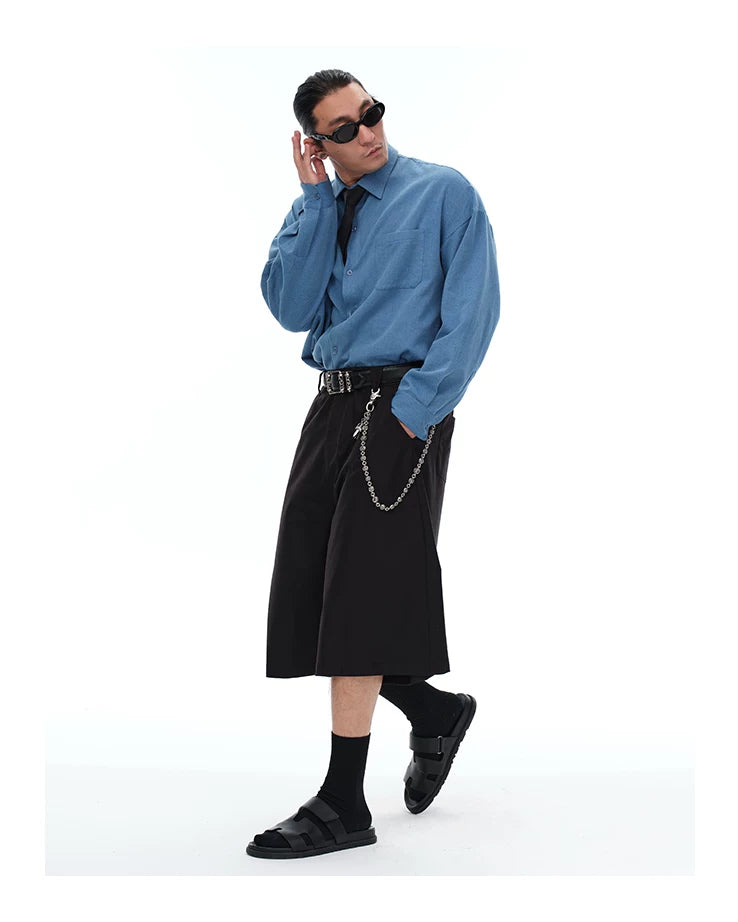 Men's Misty Blue Long Sleeve Shirts