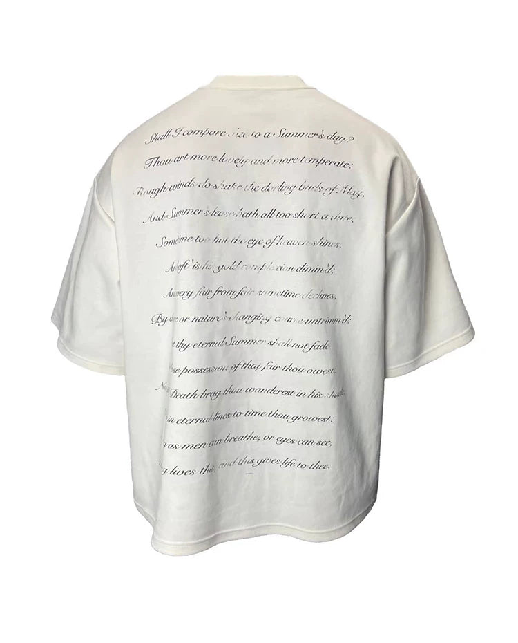 Shakespeare Poetry Heavyweight White Cotton Tee