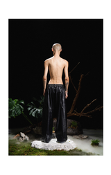 Pleated Tapered Leather Pants