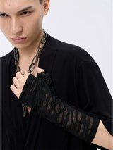 Sheer Mesh Fingerless Sun Protection Gloves