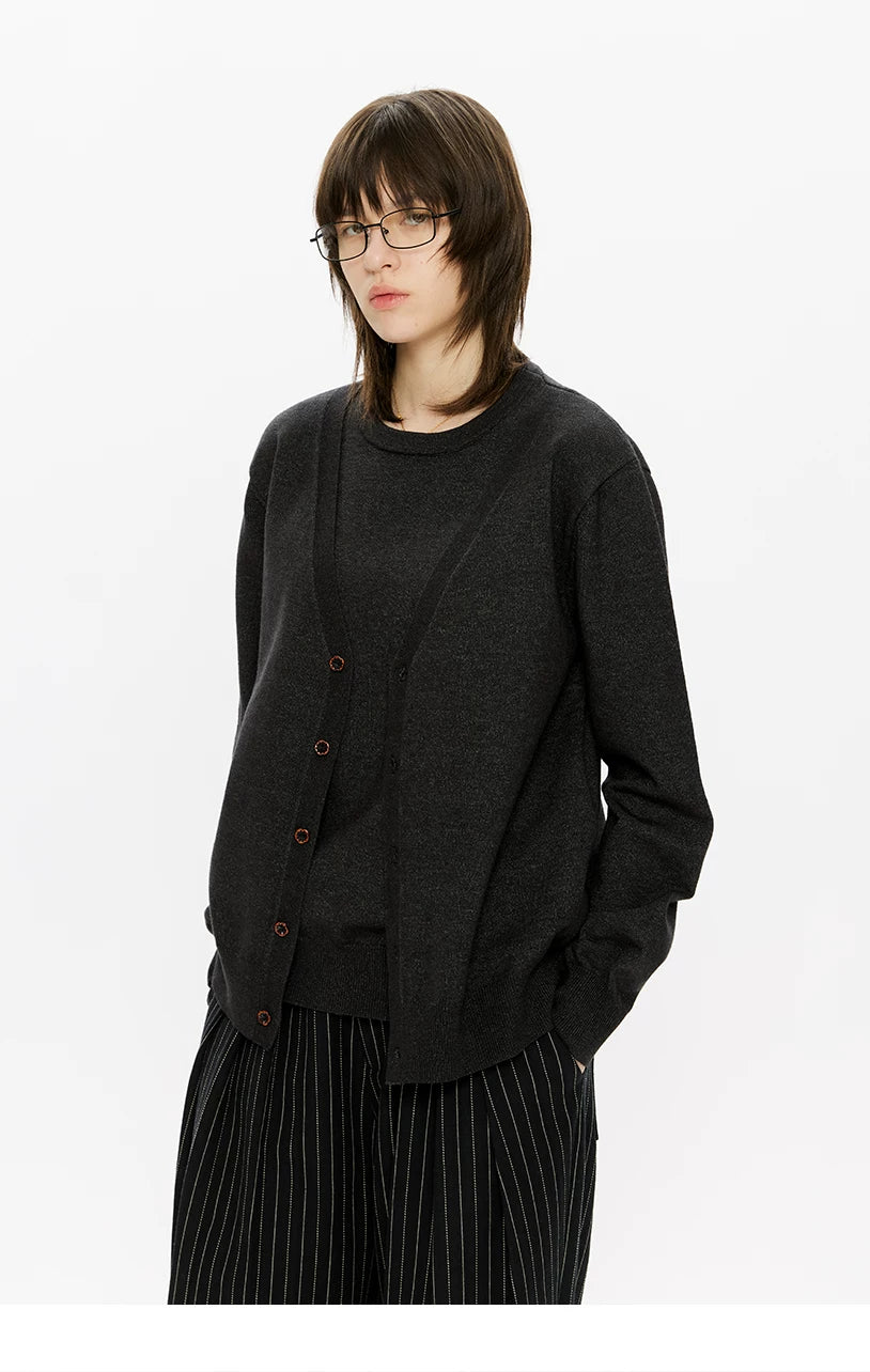 Men's Old Money Two-in-One Knit Cardigan