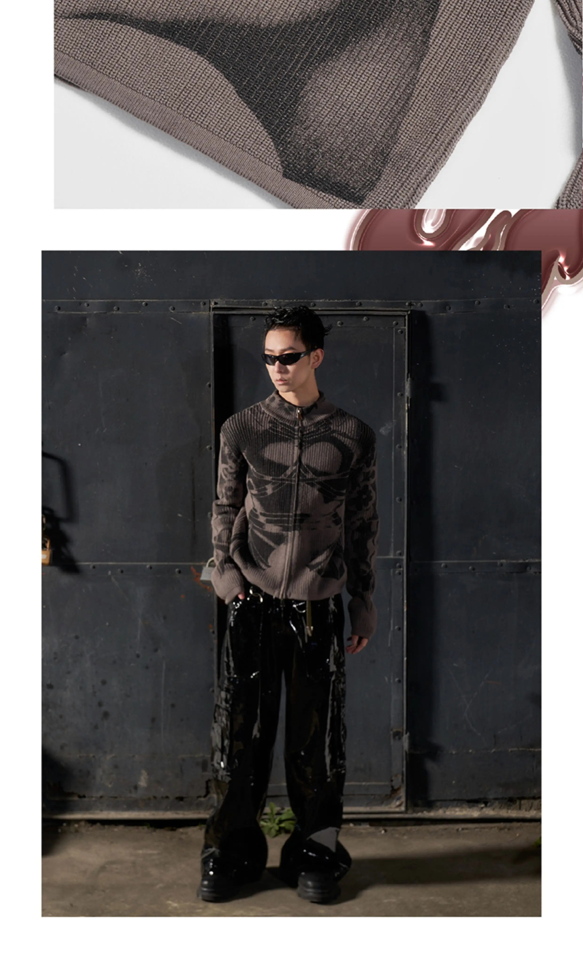Loose Vintage Zip Samurai Armor Cardigan