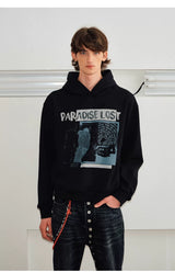 Unisex Boxy Color Block Print Hoodies