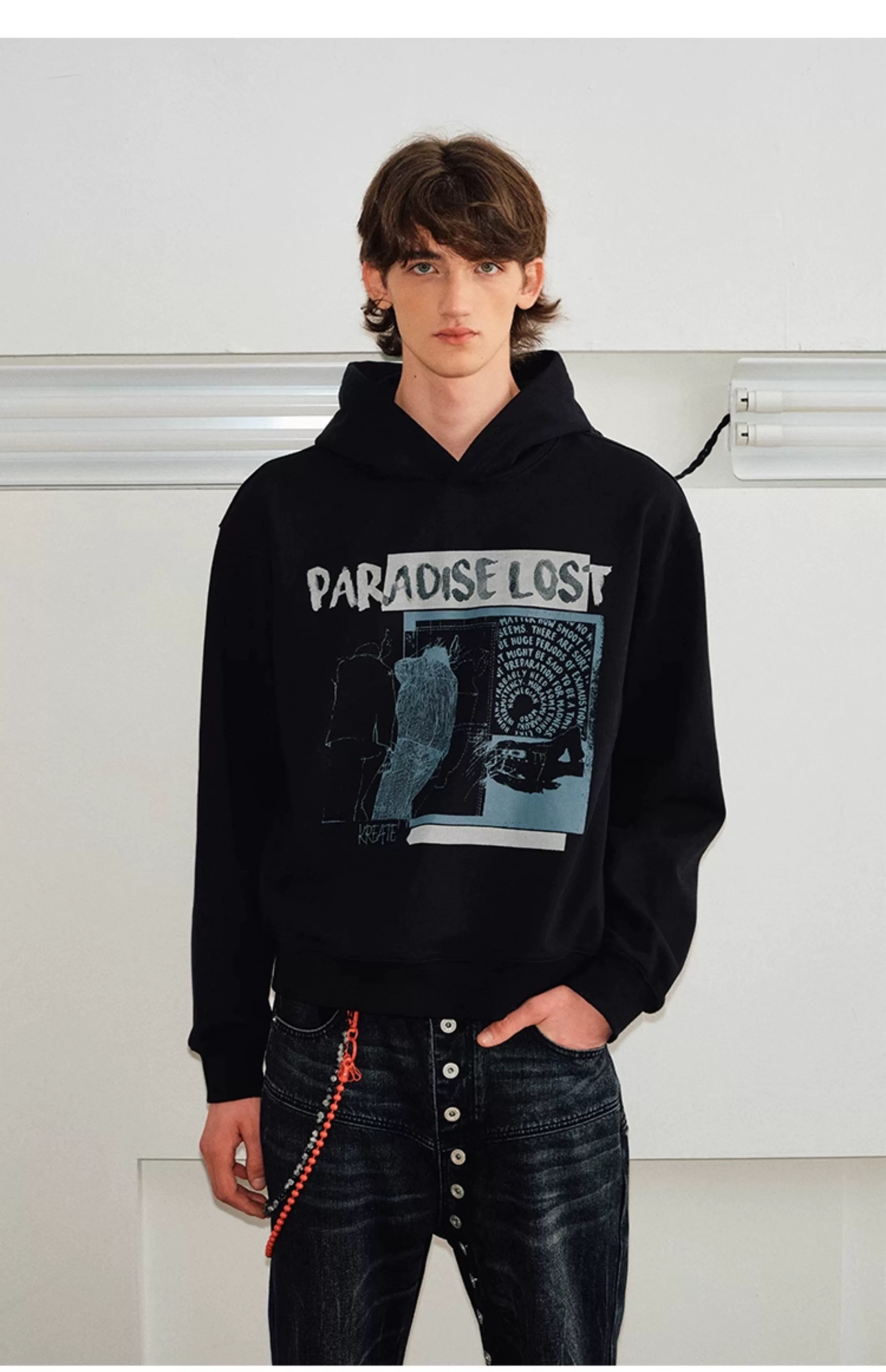 Unisex Boxy Color Block Print Hoodies