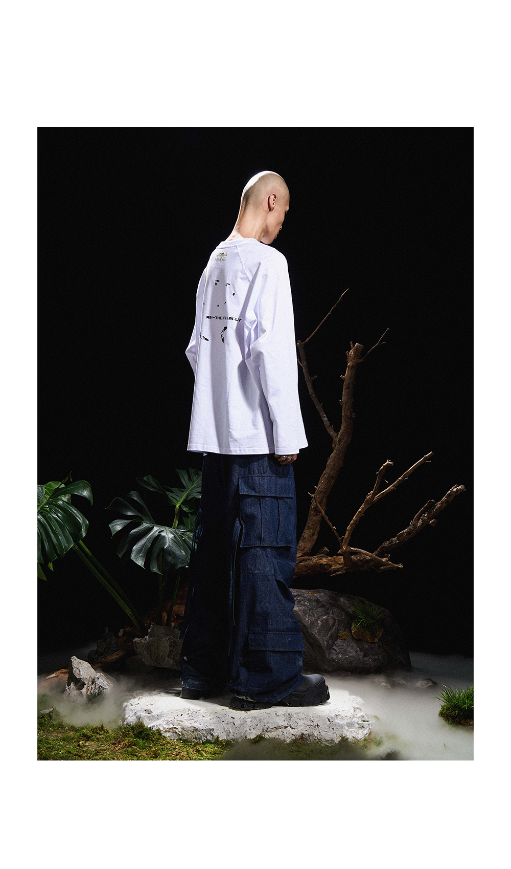 Washed Bamboo Pleated Sash Jeans