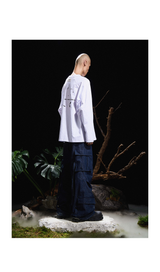 Washed Bamboo Pleated Sash Jeans
