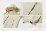 Detachable Fur Collar Slant Zip Hoodie