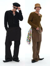 Men's Fake Two-Piece Wool Flare Pants