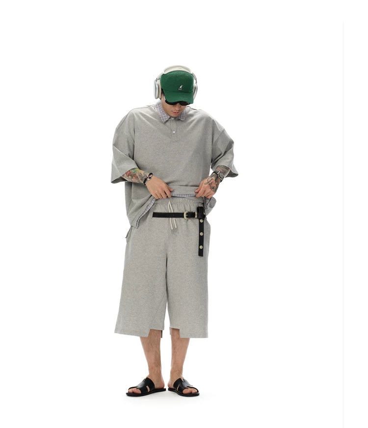 Cropped Terry Bermuda Pants