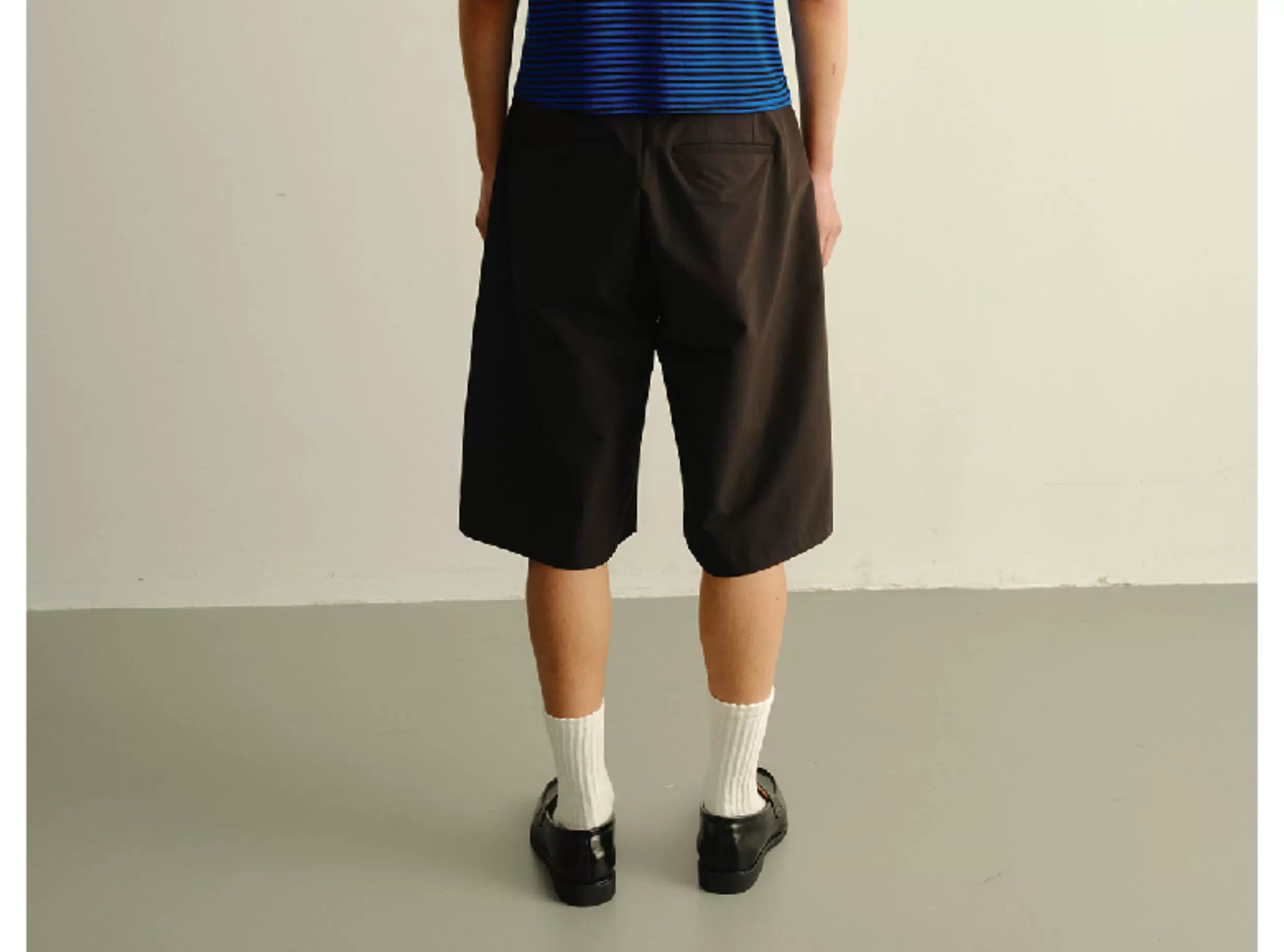 Solid Pleated Drawstring Casual Shorts