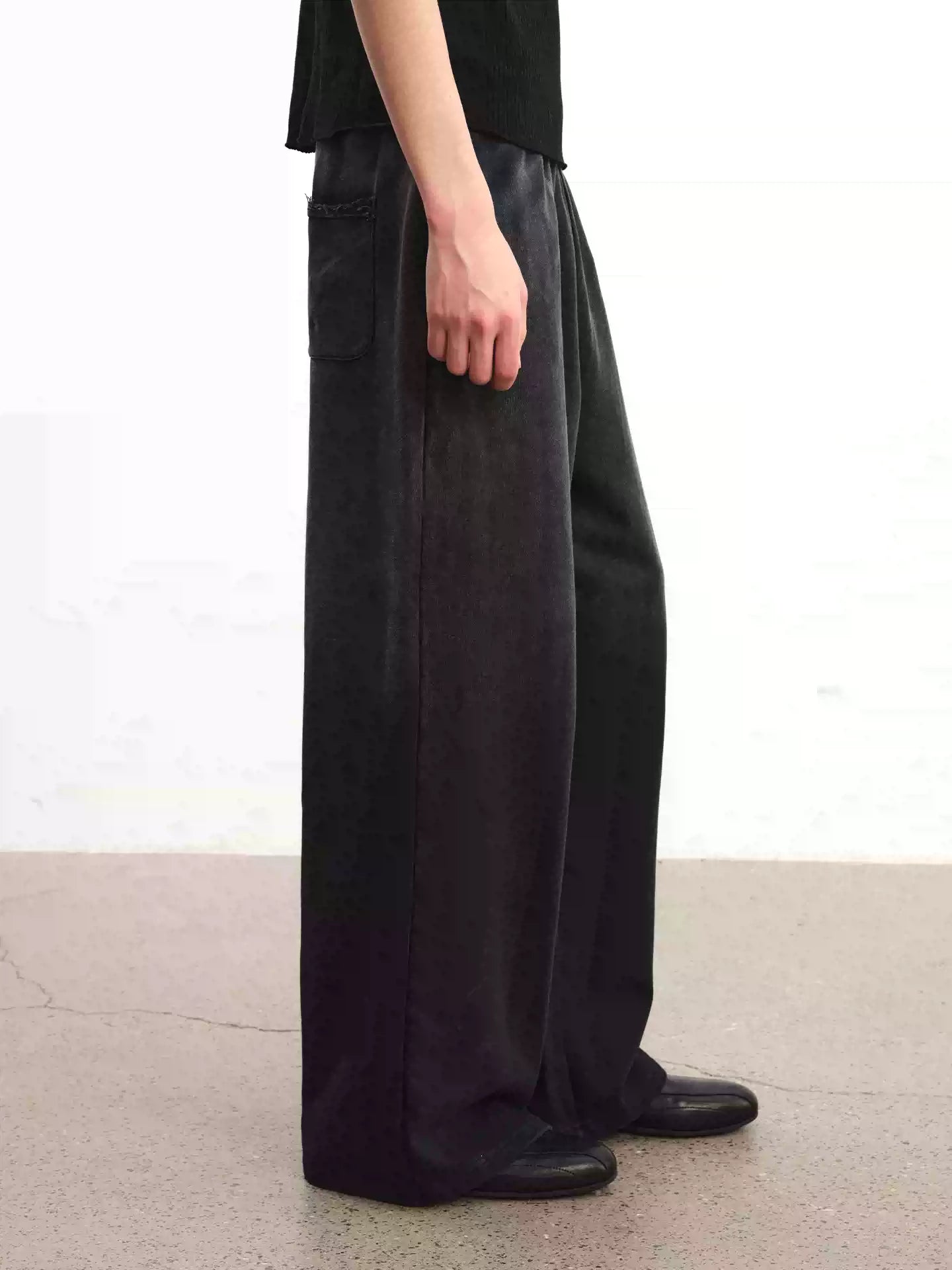 Faded Cotton Straight Loose Pants