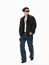 Vintage Notched Lapel Light Cotton Coat