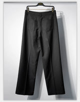Wide Leg Wrinkle-free Wool Trousers