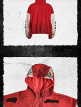 Skeleton Color Block Tie-Dye Zip Hoodie