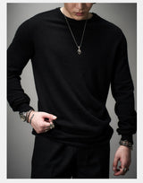Fitted Dark Tailored Merino Cashmere Sweater