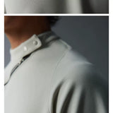 Short Sleeve Mock Neck Zip Tee