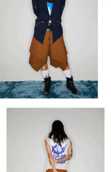 Vintage Y2K Double Layer Button Skort