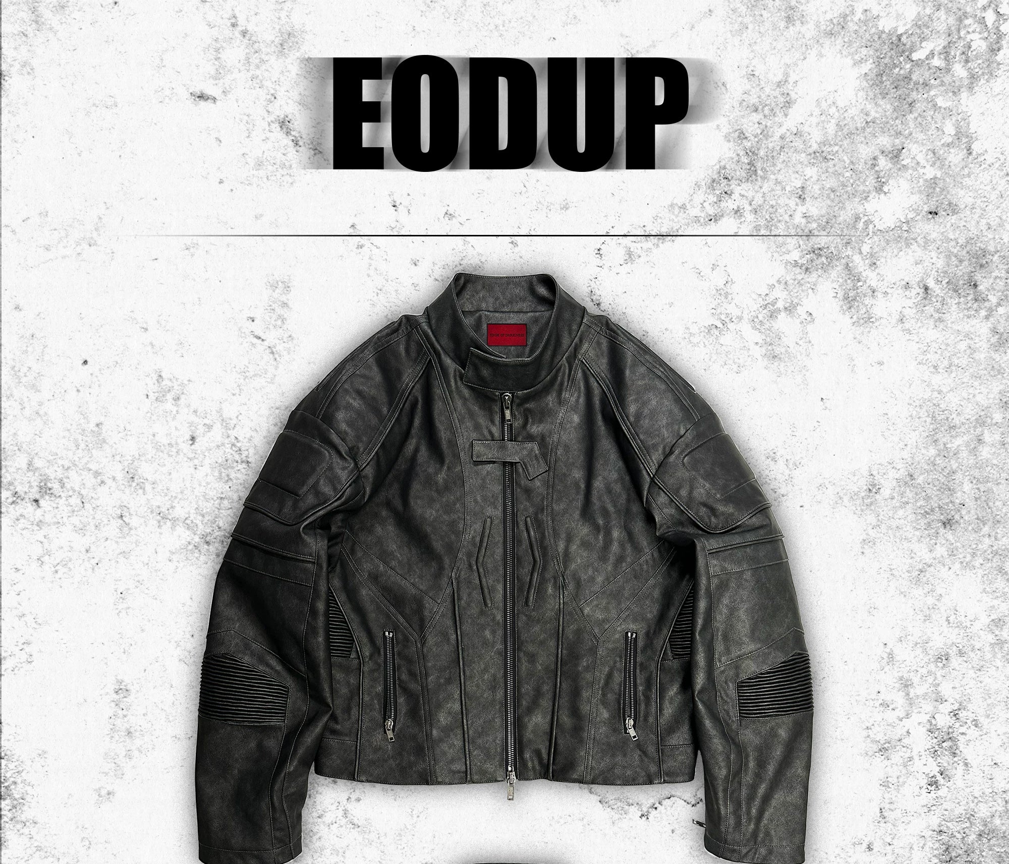 Distressed Deconstructed Biker Leather Jacket