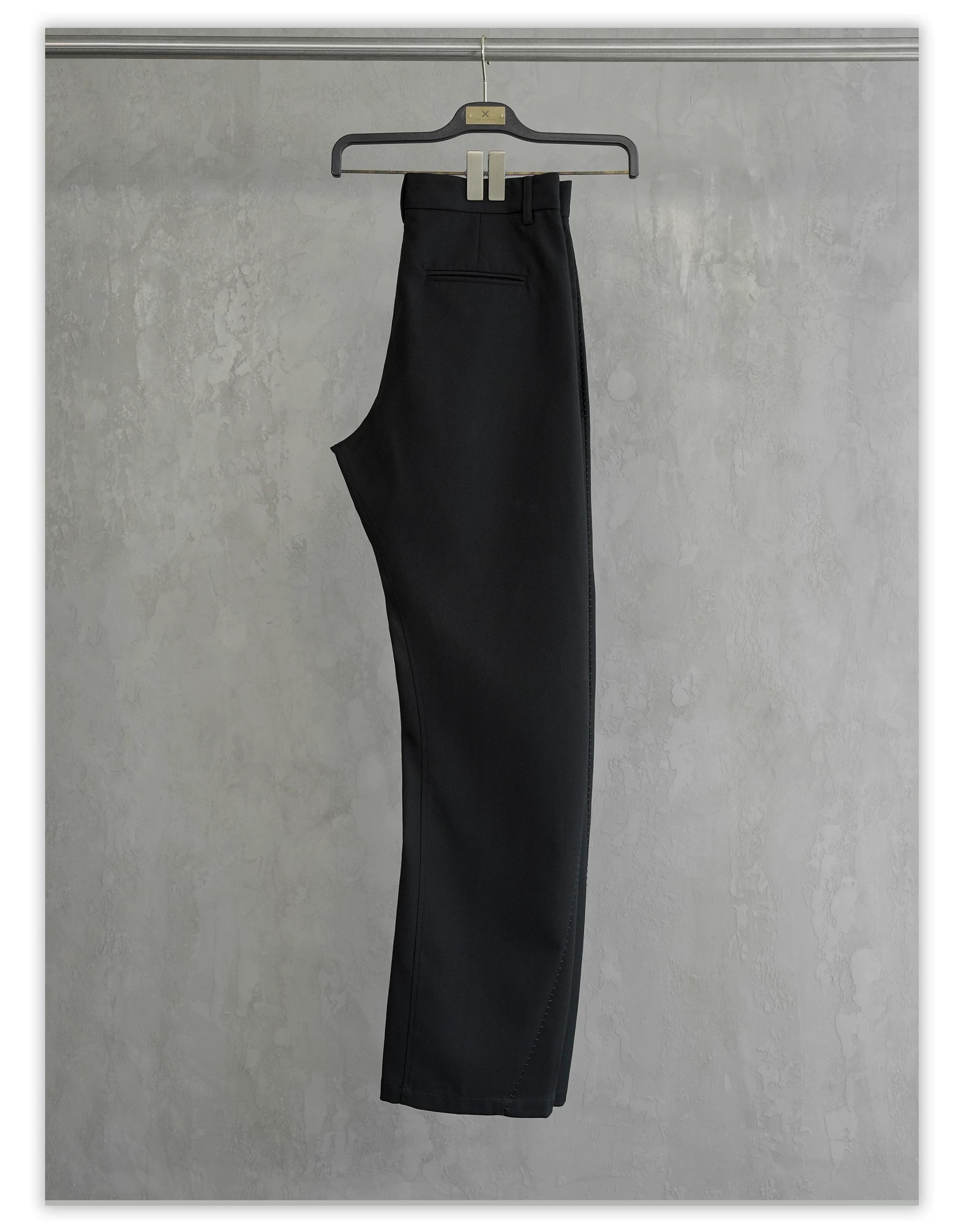 Matte Black Wrinkle-Resistant Dress Pants