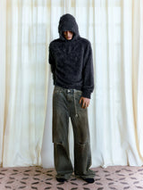 Distressed Cut Splatter Jeans