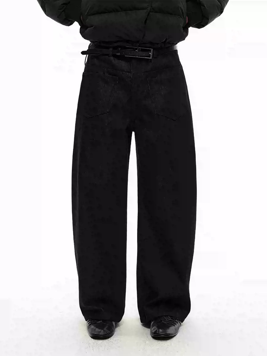 Distressed Fleece Lined Banana Jeans