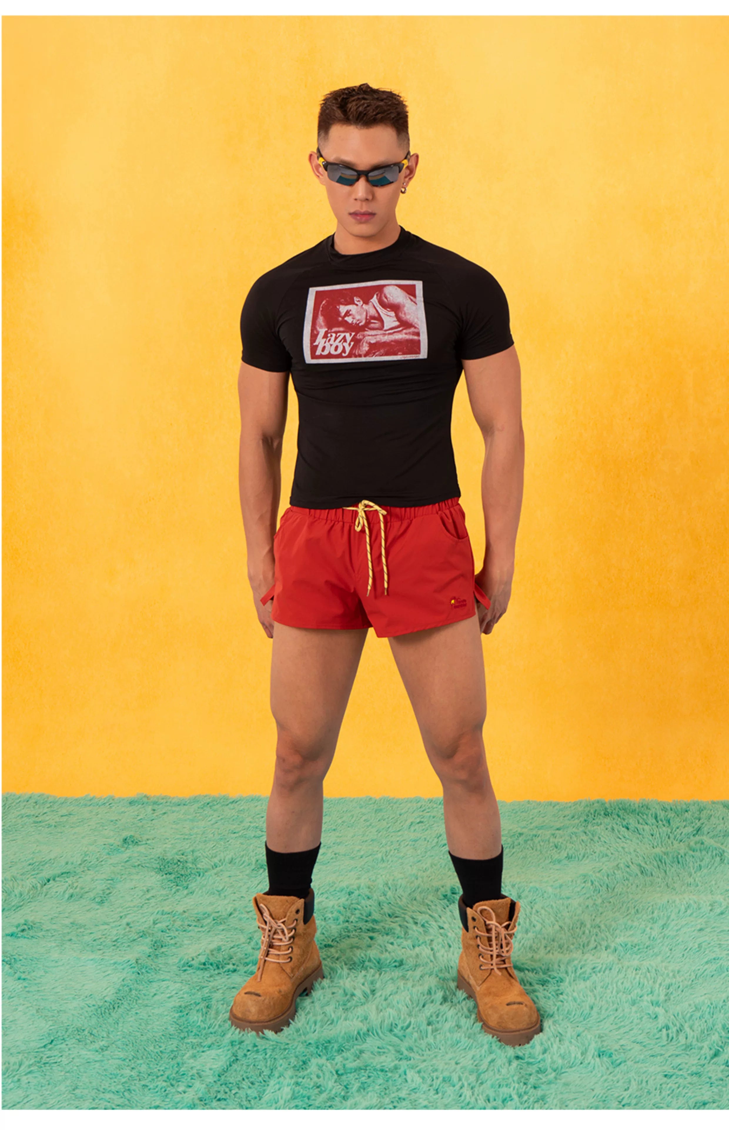 Black Vintage Portrait Print Slim Tees