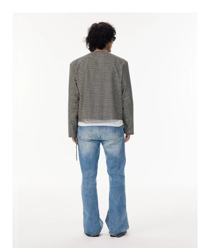Men's Houndstooth Wool Blend Jacket