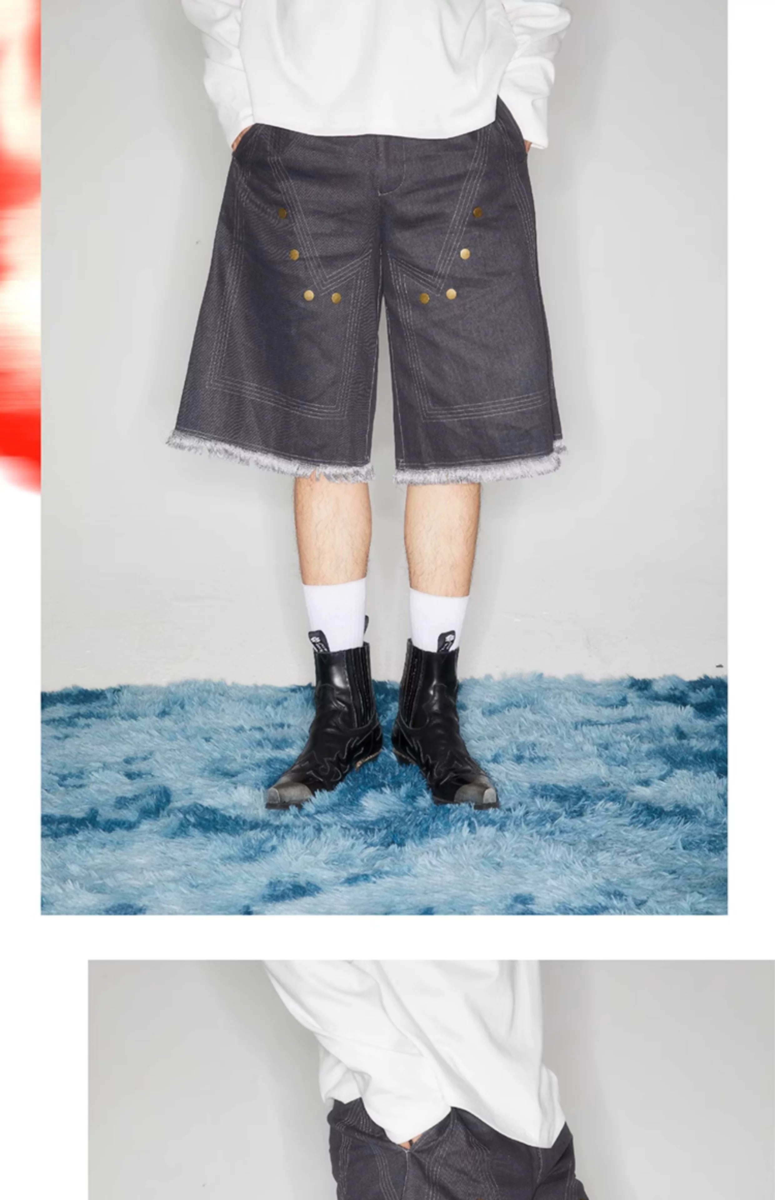 Vintage Y2K Riveted Frayed Cargo Shorts